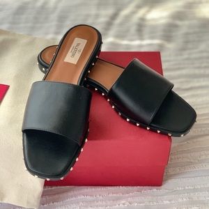 Valentino Rockstud Slide Soul Sandal